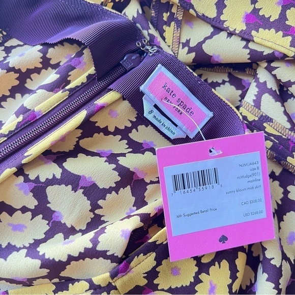 Kate Spade Sunny Bloom Midi Skirt size 8 NWT - Picture 6 of 7
